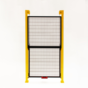 Porte verticale "guillotine" pour cloison grillagée de protection