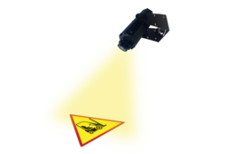 projecteur gobo - projection image danger au sol