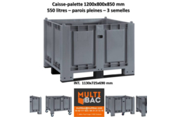Caisse-palette 1200x800x850 mm à parois pleines 