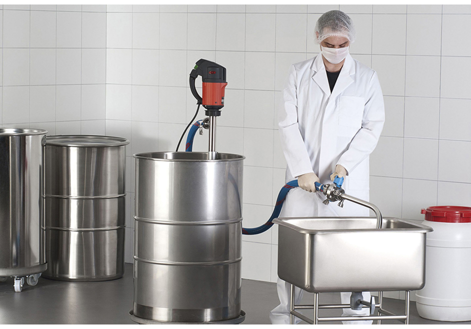 Pompe vide-fûts pour applications hygiéniques