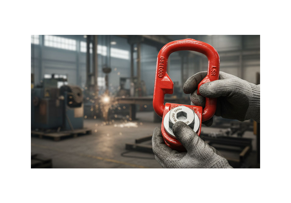 anneau de levage articulé avec un système de vissage breveté