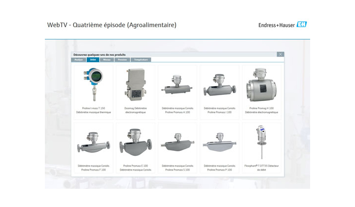 WebTV d'Endress+Hauser pour les industries agroalimentaires