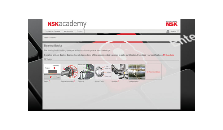 NSK Europe lance l´Académie NSK, une nouvelle plate-forme de formation en ligne