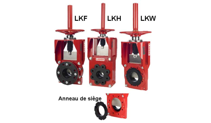 Vannes guillotine Larox pour produits chargés