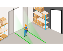 Projecteur de ligne virtuelle LED: pour diminuer le risque d'accident entre piétons et engins de manutention