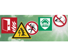 10 nouveaux pictogrammes de sécurité ISO 7010 sur des matériaux durables