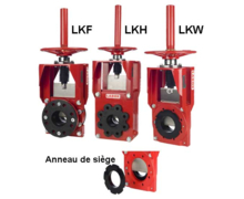 Vannes guillotine Larox pour produits chargés