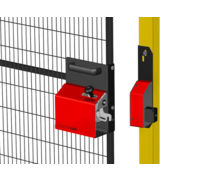D-FenceLock, une serrure avec interrupteur de sécurité pour porte de cloison de protection grillagée 